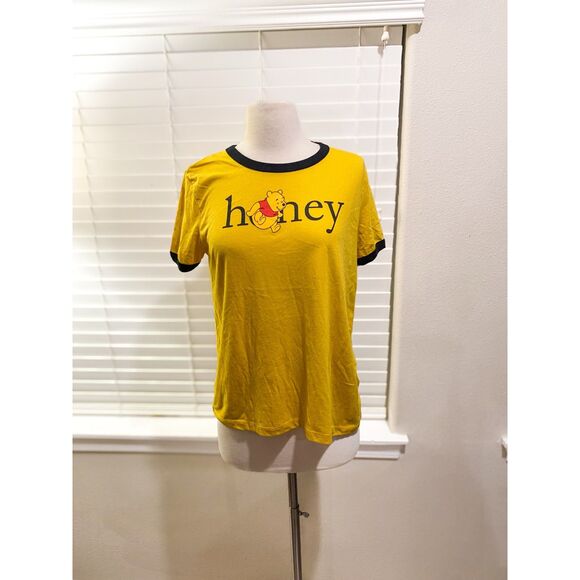 Disney Pooh Ringer Tee XL Yellow - Picture 1 of 4